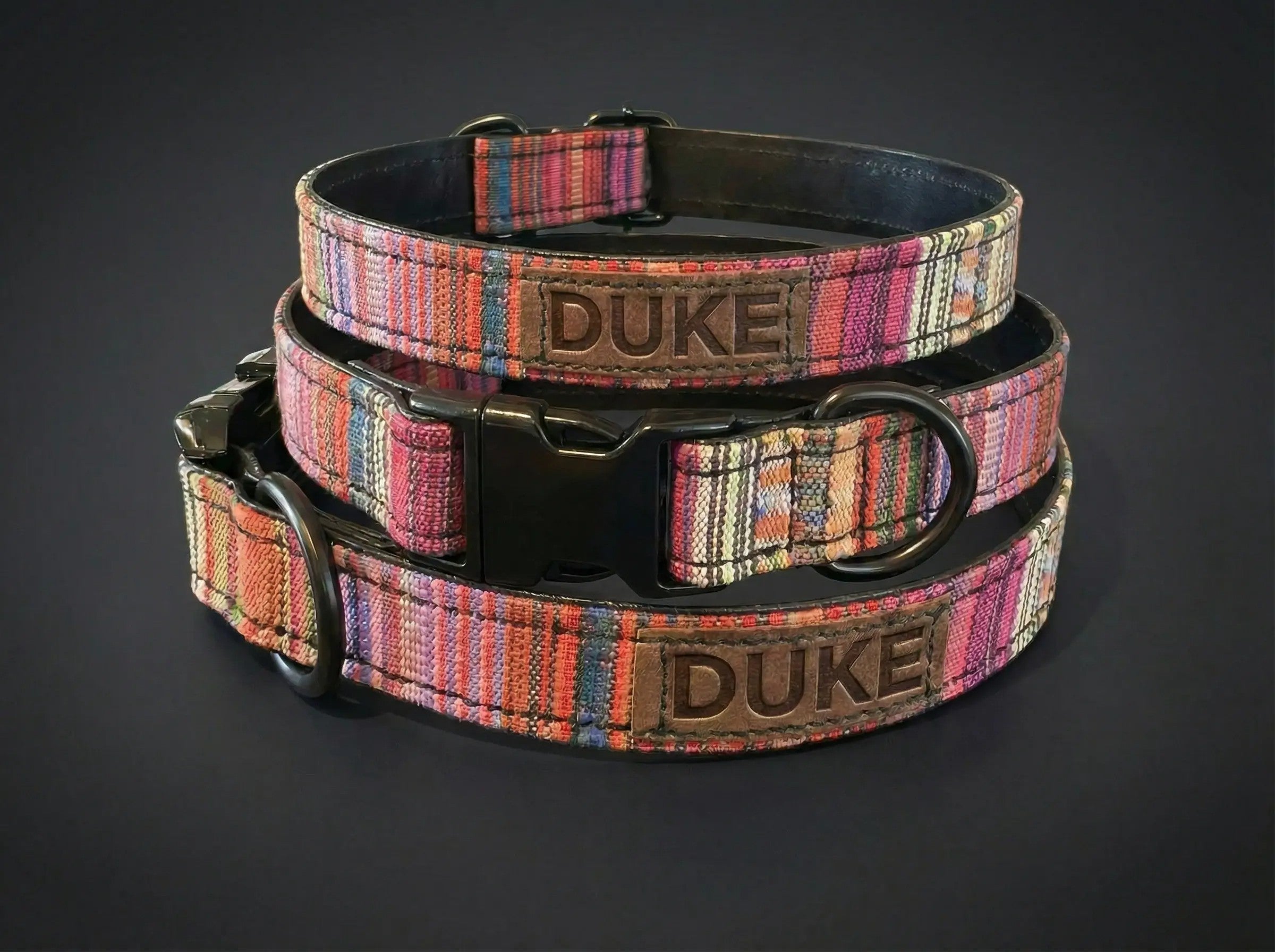 Personalisiertes Ethno-Hundehalsband | Handgefertigt & Wetterfest | im Boho Style | 25 mm