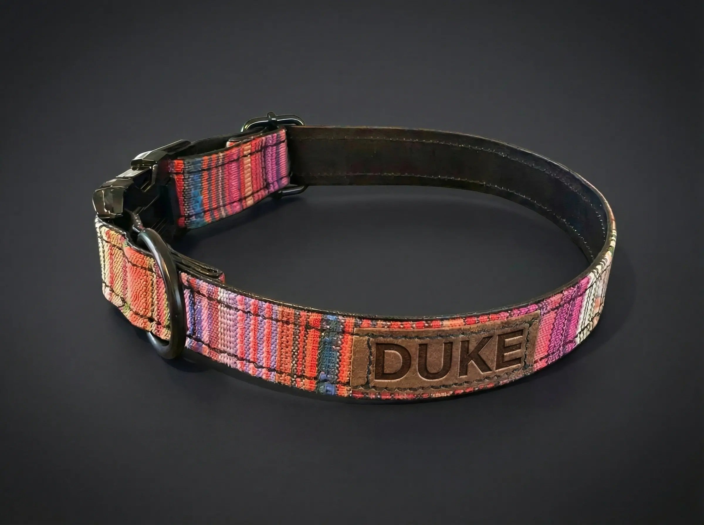 Personalisiertes Ethno-Hundehalsband | Handgefertigt & Wetterfest | im Boho Style | 25 mm