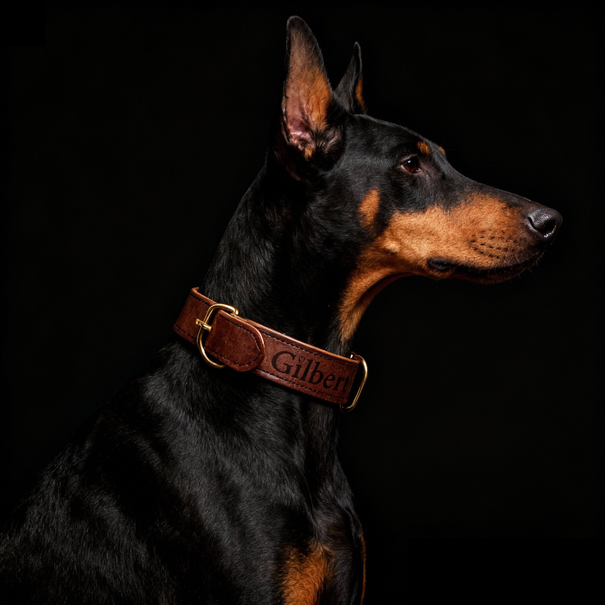 Personalisiertes Leder-Hundehalsband | Handgefertigt & Wetterfest | Echtes Leder | Weinrot