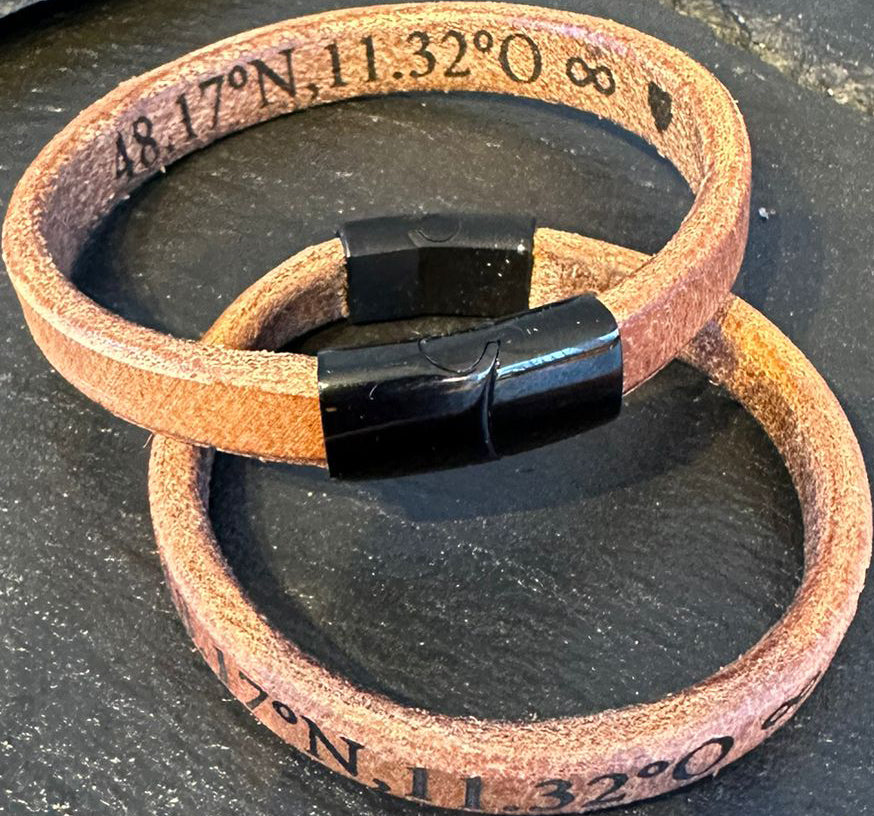 Personalisiertes Lederarmband handgefertigt | mit Wunschtext | Freundschaftsarmband Damen & Herren | Geschenkidee 8mm 10mm